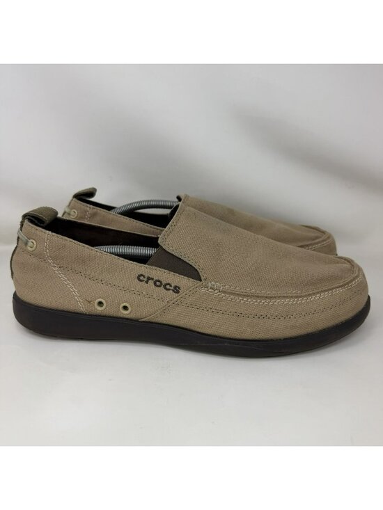 CROCS Other - Crocs Santa Cruz Loafers Slip-On Shoes Beige Brown Men’s Size 13